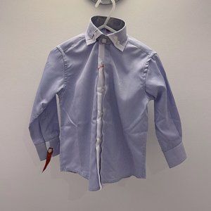 NEW Elie Ballen Boys White & Blue Button Down Long Sleeve Shirt (3T)